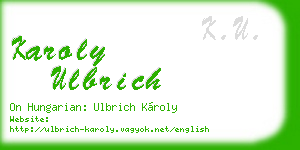 karoly ulbrich business card