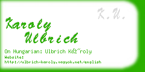 karoly ulbrich business card